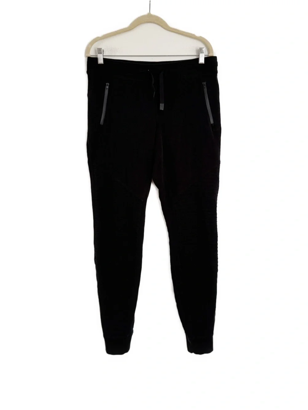 ALO Urban Moto Sweatpants Cuffed Joggers Black Size Large